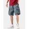 Mens Casual Big Pocket Drawstring Cargo Shorts