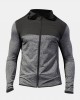 Men Contrast Colorblock Front Zip Long Sleeve Casual Hooded Sweatshirt