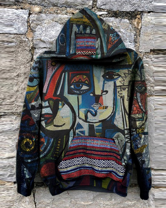 Men's printed graphic hooded top HE1601-01-03