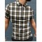 Checkered casual zipper polo shirt HF2903-04-01