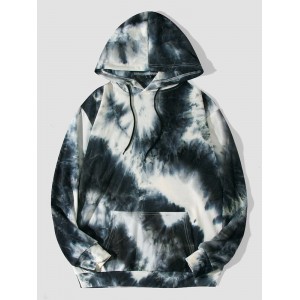 Men Tie dye Kangaroo Pocket Long Sleeve Casual Hooded Sweatshirt