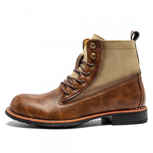 Men Retro Casual Non Slip Splicing Business Short Boots