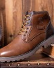 Men Retro British Style High  top Slip Resistant Side  zip Martin Boots