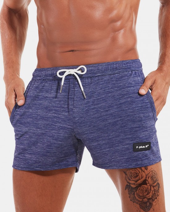 Mens Sport Solid Color Quick Dry Pocket Drawstring Shorts