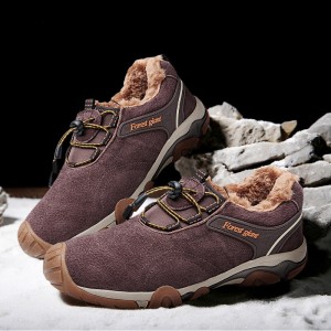 Men Thicken Warm Plush Lining Autumn Winter Outdoor Hiking Shoes