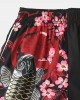 Mens Kimono Carp   Flower Print Japanese Fish Elastic Waist Two Piece Outfits